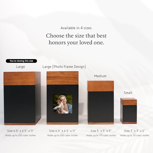 Timeless Walnut Wood Urn for Ashes Adult Male & Female Large – Handcrafted Cremation Urn for Human Ashes – Keepsake Box & Memorial Keepsake - Large Urns for Women & Men – Pet Urns for Dogs