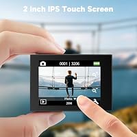 AKASO Action Cam 4K30FPS 20MP mit 60cm Stativ Selfie Stick und Tasche WiFi 40M Unterwasserkamera Wasserdicht Ultra HD Touchscreen Einstellbar Weitwinkel EIS Actioncam mit 2.4G Fernbedienung – Ansicht 6