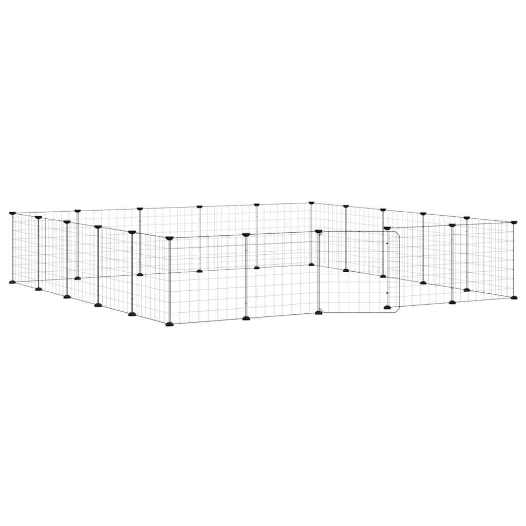 20-TLG. Haustierkäfig mit Tür Schwarz 35x35 cm Stahl,Tier- & Haustierbedarf,Haustierbedarf,Kleintierzubehör,Lebensräume & Gehege für Kleintiere,Schwarz,4.72 kg-3114019