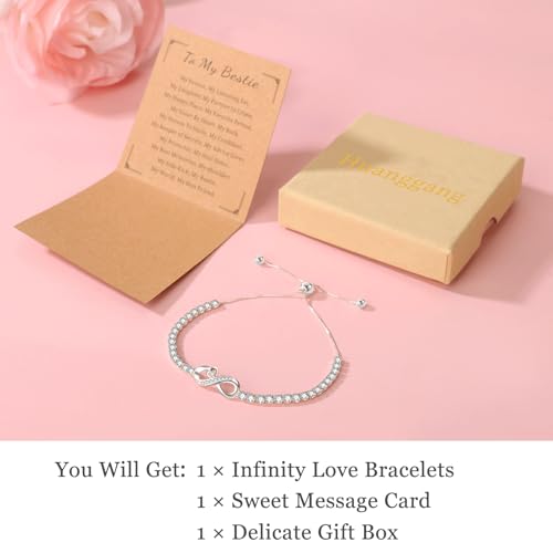 Image of Gift for Best Friends Mom Daughter Girlfriend Wife Grandma Sister Bestie, Infinity Love Heart Bracelets for Birthday Christmas Valentins's Day Mother's Day Jewelry Gifts Adjustable