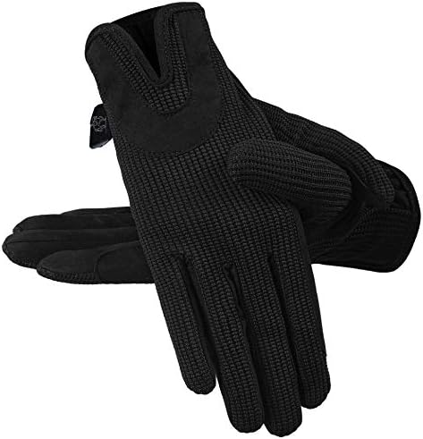 All Day Horse Riding Gloves Ladies Dublin Track Fabric Gloves Leather Equestrian