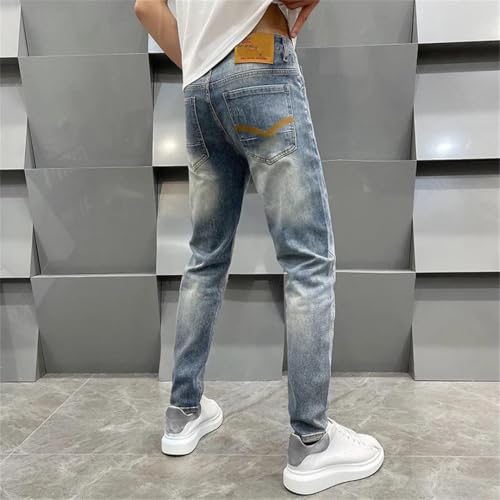 Men's Thin Menswear Jeans Casual Stretch Slim Straight Pants2