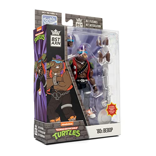 The Loyal Subjects BST AXN Teenage Mutant Ninja Turtles Bebop 80\'s 5\" Action Figure with Accessories