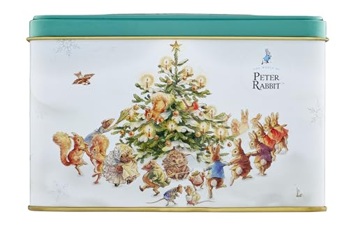 New English Teas Peter Rabbit Christmas Tea Caddy with 40 Fine English Breakfast Tea Bags