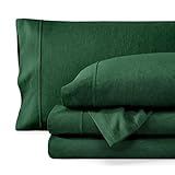 Bare Home Queen Sheet Set - Luxury 1800 Ultra-Soft Microfiber Double Brushed - Deep Pockets - Easy Fit - 4 Piece Set - Bedding Sheets & Pillowcases (Queen, Heathered Forest Green)