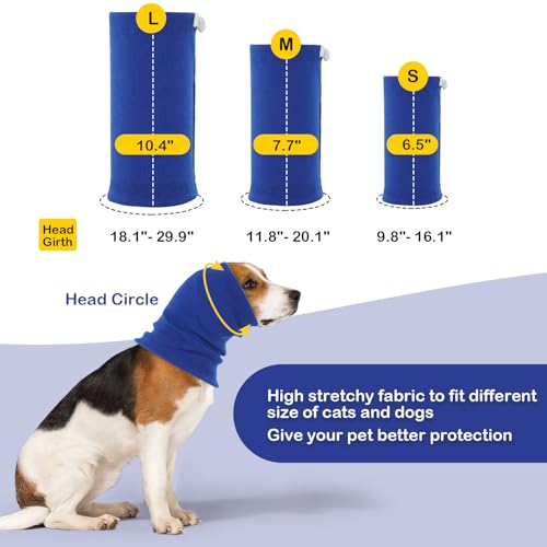 Nanaki Upgraded Dog Calming Hoodie Anxiety Relief, No Shake Ear Wraps for Dog, Soft Dog Hematoma Ear Wrap Anti-slip Dog Head Muffs Ear Protection Dog Head Cover Grooming Force Drying Bathing Fireworks Nanaki Upgraded Dog Calming Hoodie Anxiety Relief, No Shake Ear Wraps for Dog, Soft Dog Hematoma Ear Wrap Anti-slip Dog Head Muffs Ear Protection Dog Head Cover Grooming Force Drying Bathing Fireworks