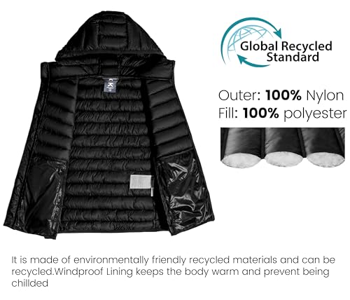 Little Donkey Andy Boys Winter Puffer Vest Packable Lightweight Faux Down Hooded Sleeveless Jacket 6-14 Years3