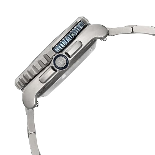 Image of Titan Zero Hour Diver's Certified 500m Automatic Analog with Blue Dial Silver Titanium & Blue FKM Strap Watch for Men - 10071KM01