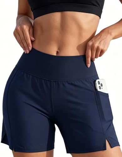5 Inch Inseam Women Swim Bike Athletic Gym Running Workout Summer Yoga Exercise Booty Casual Compression Lounge Dress Shorts High Waist Pocket Swimwear Beach Running Board Tennis 6 8