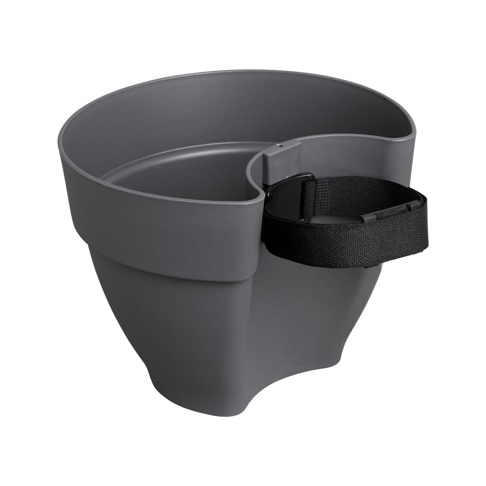 elho Vibia Campana Rura odpływowa Clicker 40, doniczka na kwiaty do użytku na zewnątrz, Ø 21,6 x wys. 16,3 cm, czarny/antracyt