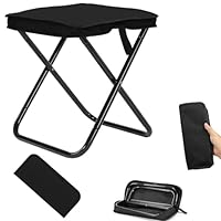 ARTGUTS Camping Hocker 30cm,Tragbarer Mini Klapphocker,Leicht Camping Klapphocker,Mini Hocker Klappstuhl für Wandern Garten Angeln Grillen Strand (Schwarz)