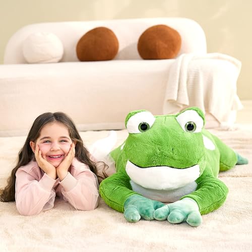 Image of IKASA Large Frog Cuddly Toy, Giant Soft Toy, 78 cm, Large Plush Toy, Fluffy Soft Jumbo Plush Toy, Gift for Children