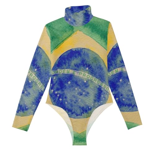 Faja moldeadora de abdomen estilo body de Brasil, diseño estilizado de cuello alto falso