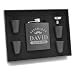 Personalized Black Matte Flask Set - Wedding Groomsmen Gift - Custom Engraved and Monogrammed for Free