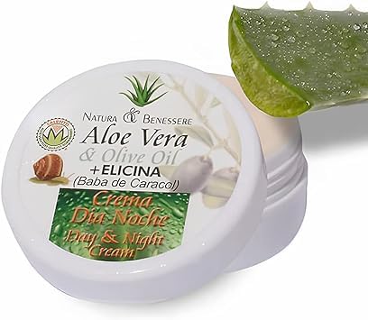 Crema de Baba de Caracol y Aloe Vera con Aceite de Oliva, Aceite de Almendras Dulces y Aceite de Argán - Hidrata, Protege y Regenera la Piel - Para todo tipo de Pieles