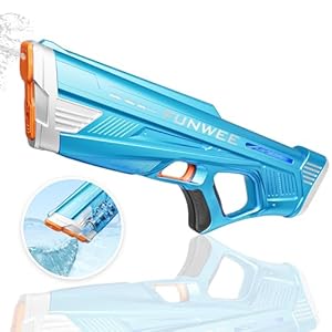 Electric Water Gun for Adults Kids, Powerful Automatic Squirt Gun, High Powered Shooting 100+ Blasts, Strongest Auto Water Blaster, Long Range 28-32 FT, Pool Swimming Outdoor Toy Game(Blue)