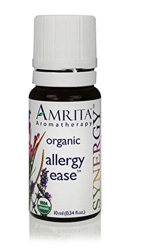 AMRITA Aromatherapy: Allergy Easer Synergy Blend - Organic Essential Oil Blend of Lavender Extra, Palmarosa, Hyssop Cineol 1.8, Lavender Maillette, Blue Moroccan Chamomile, & Amni Visnaga Size: 10ML