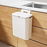 Compact Compost Bin for Kitchen & Bathroom – Hanging Trash Can with Secure Lid, 2.4 Gallon Capacity, Space-Saving Design, Easy to Clean & Install
