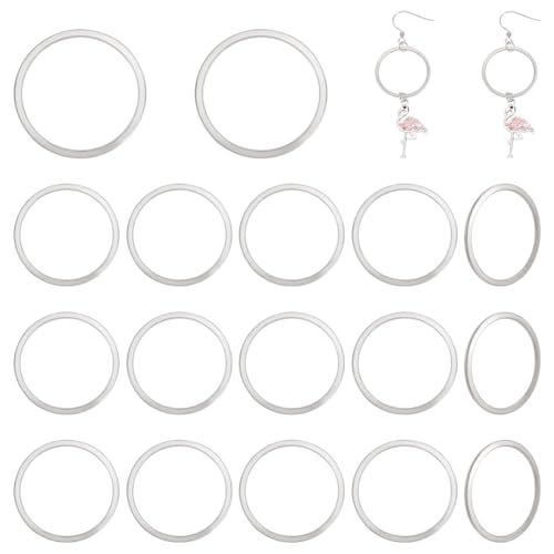 UNICRAFTALE 25mm 80pcs 304 Stainless Steel Linking Rings Circle Frames Connectors O Pattern Ring Jewelry Links for Bracelet Necklace Jewelry Making, 22mm Inner Diameter