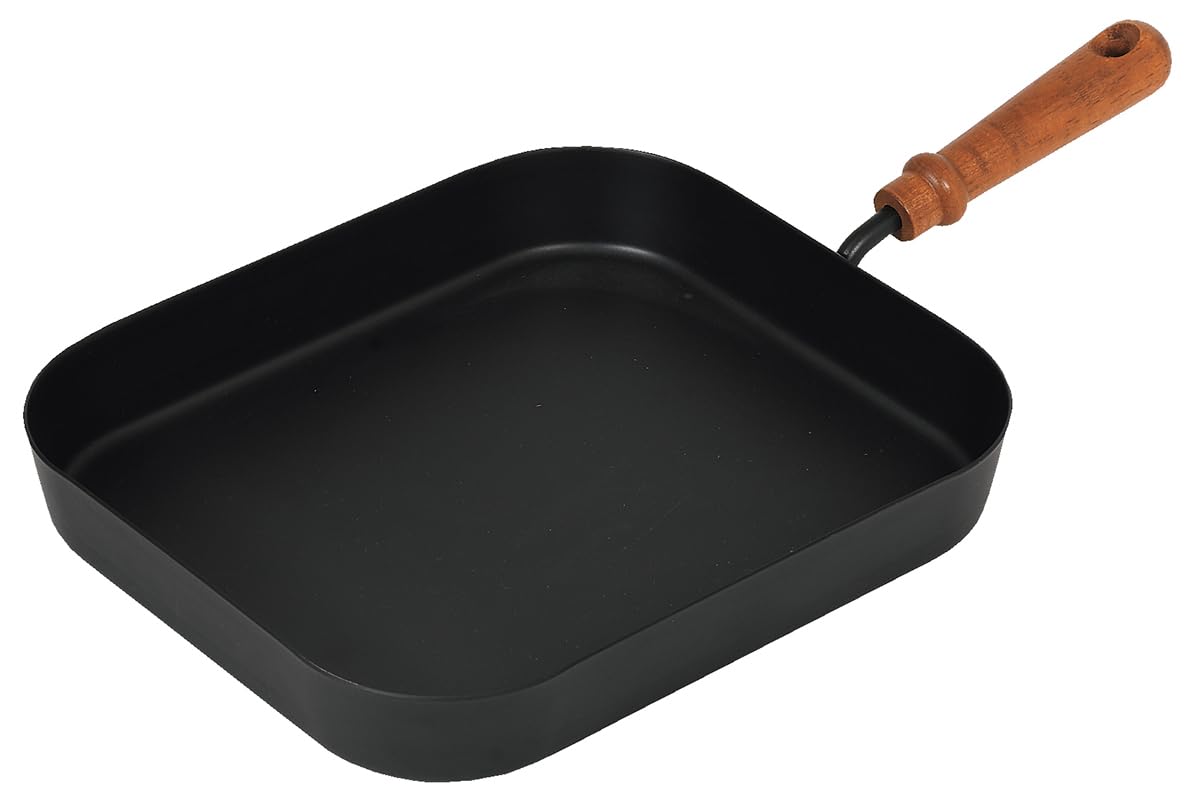 Amazon｜パール金属 グリルパン 21×24cm 角型 片手 鉄製 冷凍餃子12個