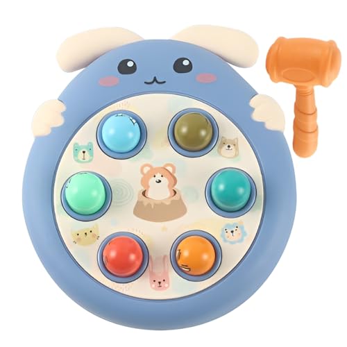 Juego de Golpear al Topo - Juguete para golpear topos - Juguetes de martillo con forma de conejo de dibujos animados, juego de martilleo interactivo, juguete de desarrollo temprano para niños Ulapithi