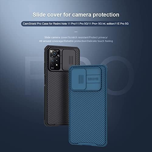 ENDCASE Xiaomi Redmi Note 11 Pro Case with Slide Camera Cover, Slim Stylish Slip Shockproof Protective CamShield Case for Redmi Note 11 Pro