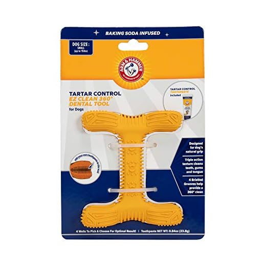 Arm & Hammer for Pets Tartar Control EZ Clean 360 Dental Tool for Small Dogs, Baking Soda Toothpaste Included | Refillable Dog Dental Toy for Easy Dog Teeth Cleaning | Fun Way to Promote Dental Health