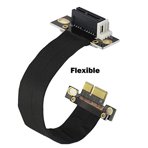 Image of GINTOOYUN PCIE Extension Cable,PCI-Express 3.0 1X Male to Female Riser Cable PCI-E 1X Extender Adapter Jumper (18cm,90
