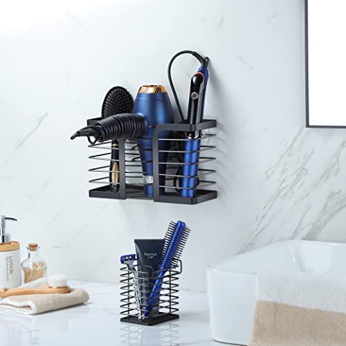 Yigii Hair Dryer Holder/Hair Tool Organizer Wall Mount - Metal Wire Bathroom Blow Dryer Holder Hair Styling Hot Tools Organizer For Hair Dryer, Flat Iron, Curling Wand, Straightener, Electric Shaver #TOP2