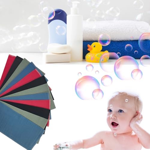 SALVIA DIONE 12’li Müslin Bebek Banyo Lif ve Kurulama Bezleri Pamuk Soft İnce Yumuşak Bebek Tüm Vucut Temizleme ve Silme Mendili 25x25 Anne Bebek Bakım Bebek Banyo Spa Kurutma Bezleri Seti (Earth) - Görsel 1