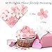 60 Pcs Edible Flowers Cake Topper Cupcake Toppers Decorations Wafer Paper Pink Cherry Blossom Flowers Wedding Themed Party Birthday Cake Decoration