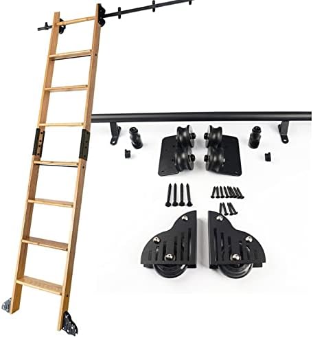 Heavy Duty Sliding Library Ladder Rail Track Hardware Kit - 10ft Mobile Ladder Track for Bookshelves & Warehouses | Rolling Ladders (Ladder Not Included)