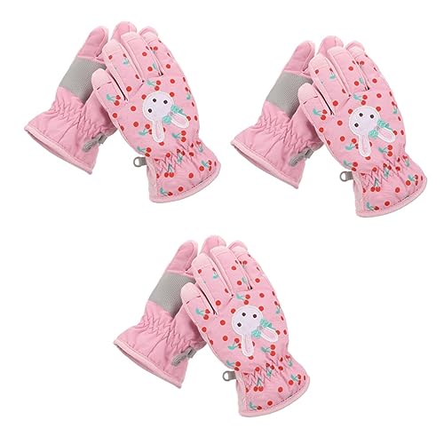 CALLARON 3 Pares Luvas De Esqui Para Luvas De Inverno Lindas Luvas Resistentes à Água Para Crianças