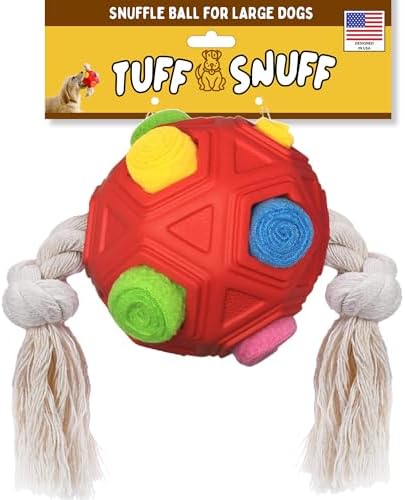 Snuffle Ball – Treat Ball for Dogs, Puzzles for Smart Dogs, Snuffle Ball for Large, Medium, Small Dogs, Enrichment Toys for Dogs, Interactive Treat Game, Dog Toys to Keep Them Busy