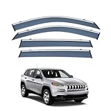 4PCS Window Rain Guards for Jeep Cherokee MK5-KL 2014-2023, Side Window Deflectors Vent Visor Shades Car Accessories Outside-Mount