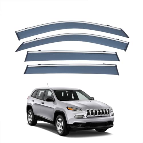 4PCS Window Rain Guards for Jeep Cherokee MK5-KL 2014-2023, Side Window Deflectors Vent Visor Shades Car Accessories Outside-Mount