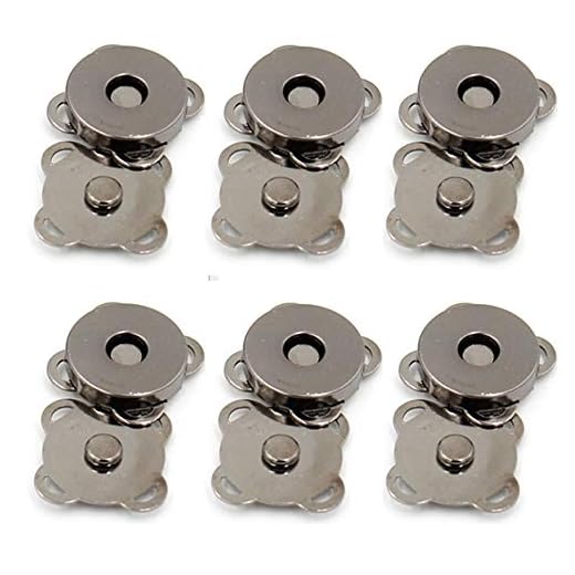 Nuluxi Magnetisk knapp för kläder metallspännen knapp tryckknappar sy in magnetisk handväska snäpplås knapp plommon form lämplig för stängning handväska kläder sömnad hantverk gör-det-själv tillbehör (svart)