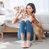 OFFCUP Women's Curly Fur Slippers,5.5-6 UK Women's Fuzzy Full Slippers,Memory Foam Warm Winter House Shoes,Comfortable, Light and Breathable, Non-Slip and Simple(Pink) - Image 2