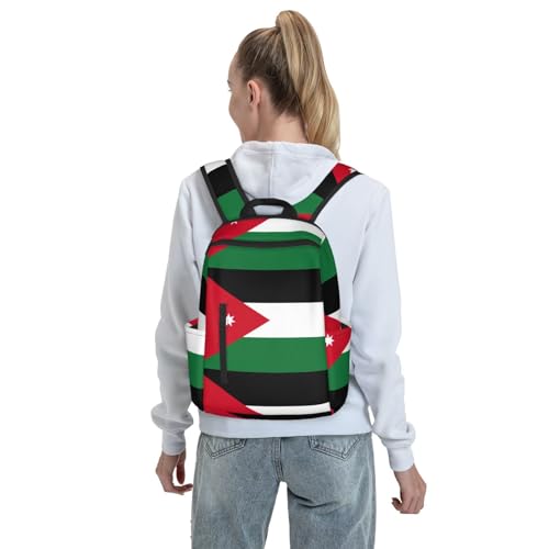 Sac à dos léger noir imprimé drapeau jordanien One Size - 7
