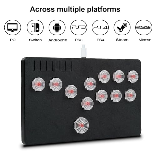 BITFUNX Teclado para jogos, controlador de combate original, joystick de arcada - Suporta ecrã SOCD