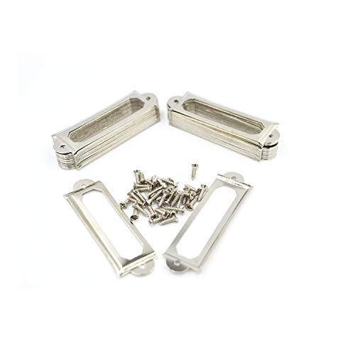SpzcdZa 50Pack Office Library File Drawer Cabinet Card Tag Label Card Holder Drawer Pull/Label Holders/Label Frames Card/Label Holder Modern Label Holders Metal Frame(Silver Tone)