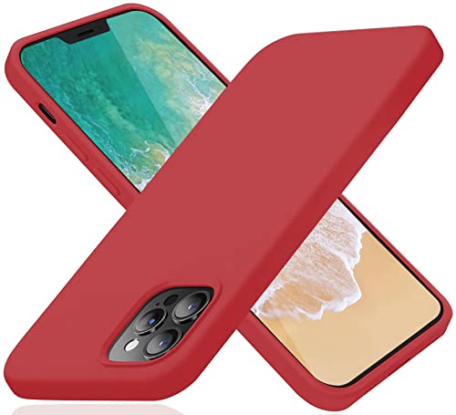 GVTECH Case Compatible with iPhone 13 Pro, Designed for iPhone 13 Pro Case, Slim Liquid Silicone 3 Layers Shockproof Phone Case with Soft Anti-Scratch Microfiber Lining 6.1 inch, Deep Red