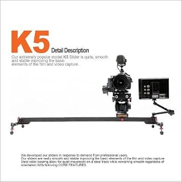 Konova Slider K5 150 (59.1 inch) Track Aluminum solid rail roller bearing for smooth slide for Camera, Gopro, Mobile Phone, DSLR, Payloads up to 55bs (25kg) with Bag
