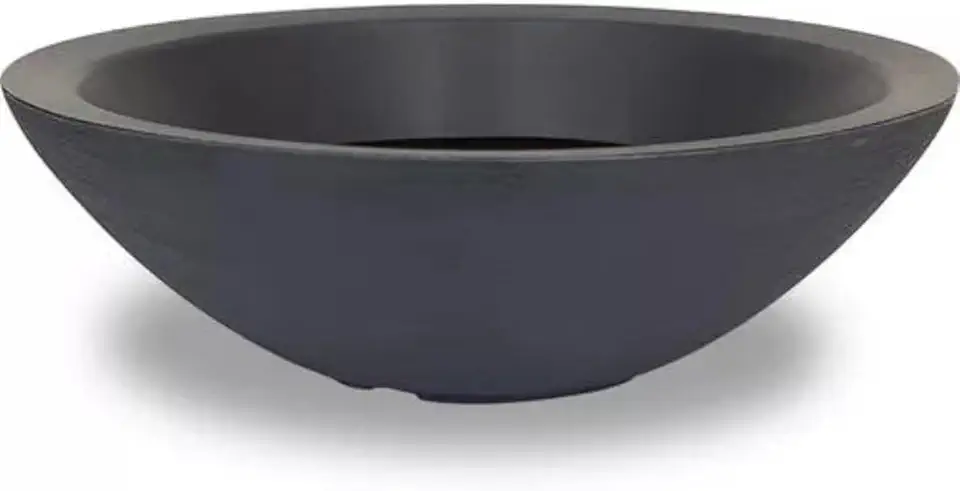 Vaso Bacia Grande Polieitleno Decorativo Planta Rosa do Deserto Cactos Suculentas N4 (Preto)