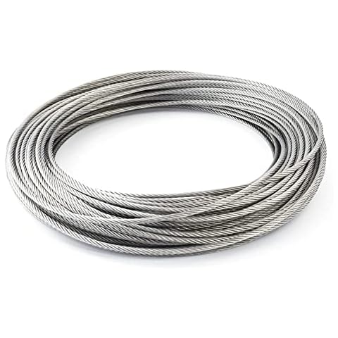 Laureola Industries 3/64" Stainless Steel Aircraft Wire Rope 7x7 304 Grade - Versatile Uses in Construction, DIY, Outdoors, Marine Rigging, Agriculture, and Industrial - 50 ft Cover