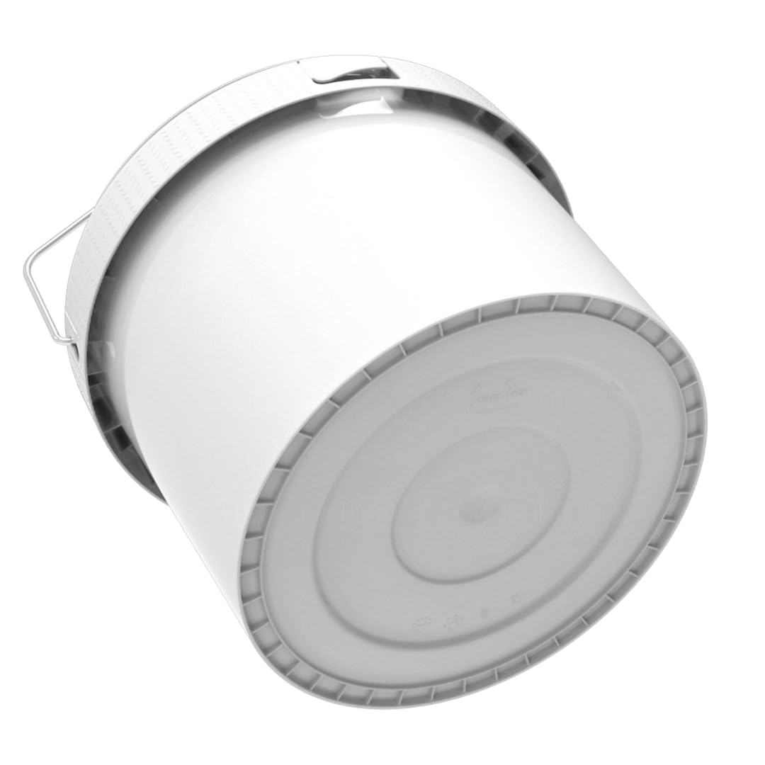 Secchio Con Coperchio Smart Pack - 3.7L, Bianco, Plastica Con Manico Metallico | Ermetico Per Alimenti E Vernici