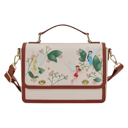 Loungefly Disney: Fairies - Faith, Trust, and Pixie Dust - Crossbody Bag with Gold Embroidery - Collectible Bags