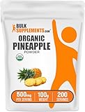 BulkSupplements.com Organic Pineapple Powder - Pineapple Fruit Powder, for Flavoring & Smoothies - Unsweetened & Gluten Free, 500mg per Serving, 100g (3.5 oz) (Pack of 1)