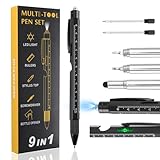 Regalos Hombre Navidad Bolígrafo Multifuncion 9 en 1, Gadgets Tecnologicos, Regla Destornillador Abridor de botellas Bolígrafo con pantalla táctil Nivel Linterna LED Para Hombres, Cumpleaños
