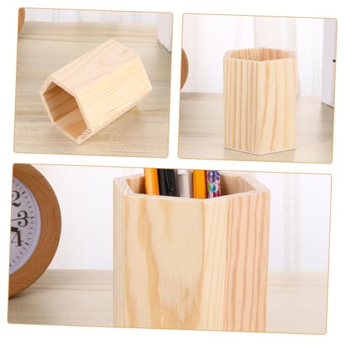 Support de rangement compact bois de pin crayons et pinceaux - 8